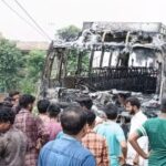 Dumka : हाईटेंशन तार की चपेट में आई बस, दो लोग झुलसे