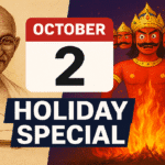 Gandhi Jayanti and Dussehra falling on the same day on October 2: Significant impact on banks, schools, liquor stores, and the stock market!