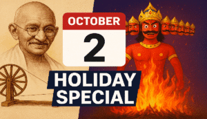 Gandhi Jayanti and Dussehra falling on the same day on October 2: Significant impact on banks, schools, liquor stores, and the stock market!