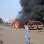 Major accident in Ranchi: 5 buses caught fire at Khargada bus stand, causing panic, watch video..