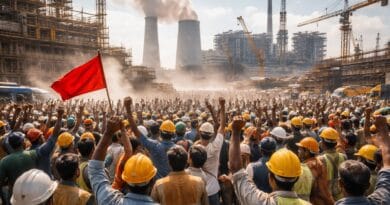 लेबर कोड के खिलाफ पतरातू में मजदूरों का हंगामा, पावर प्लांट का काम ठप